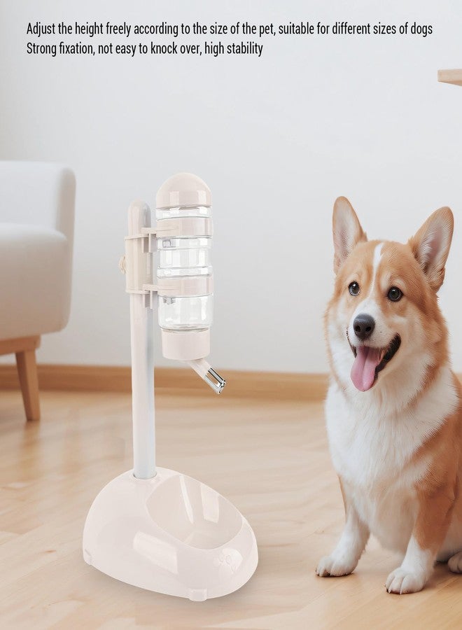 Asixxsix Pet Standing Water Dispenser, Height Adjustable Automatic Water Feeder Food Feeder Bowl, 500ml Dog Water Bottle Dispenser, Dog Cat Feeding Water Bowl Set (Beige) - Image 3